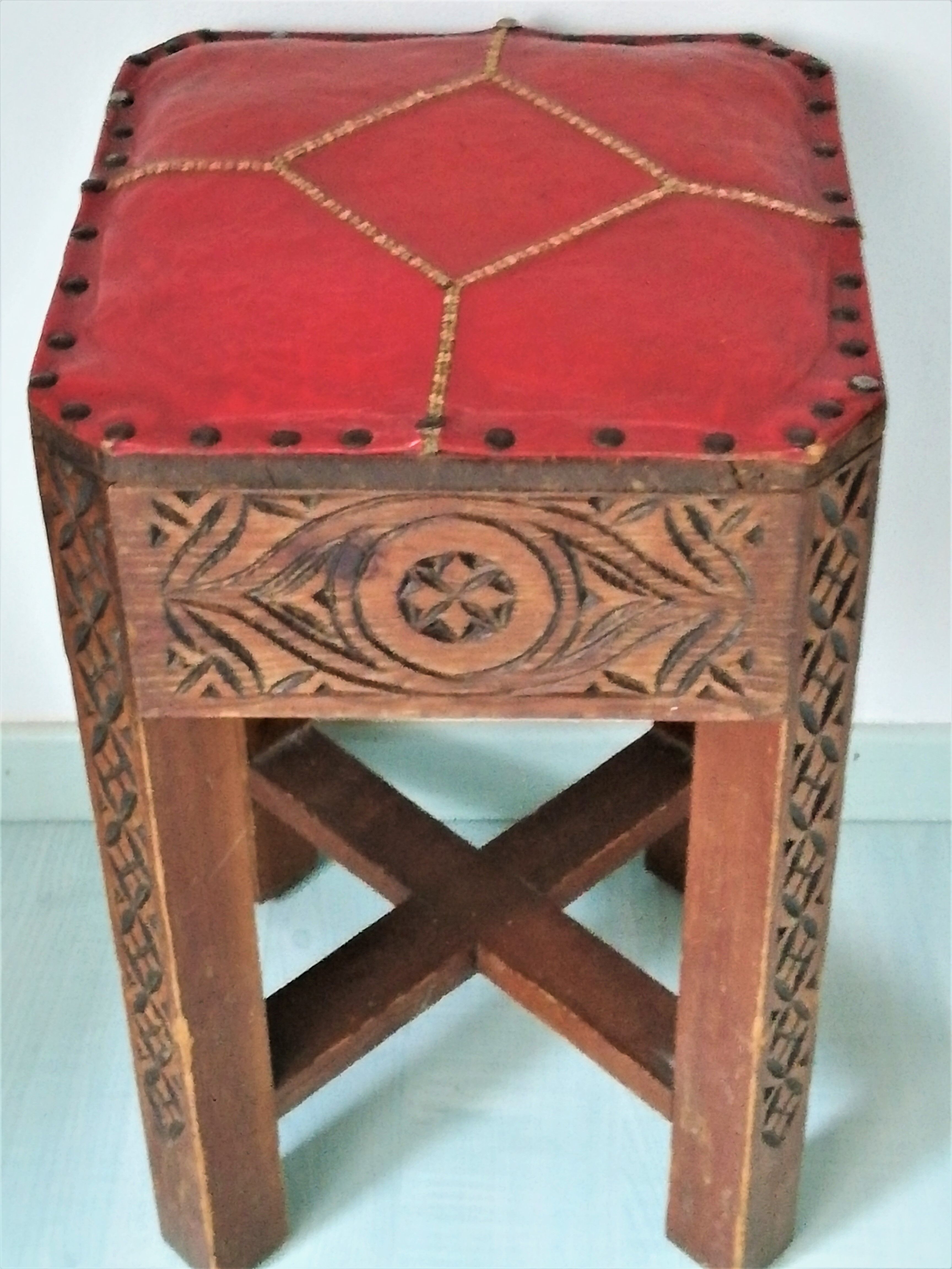 Moroccan wooden stool
