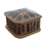 Vintage brass mother-of-pearl box