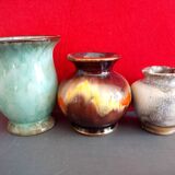 set of three small ceramic vases, West Germany Vintage
