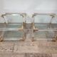 Set of 2 coffee tables in acrylic glass and brass, 1970s