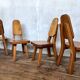 Brutalist pine chair 1970 Seltz style Regain Chapo Perriand vintage design