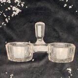 Octagonal glass salt cellar