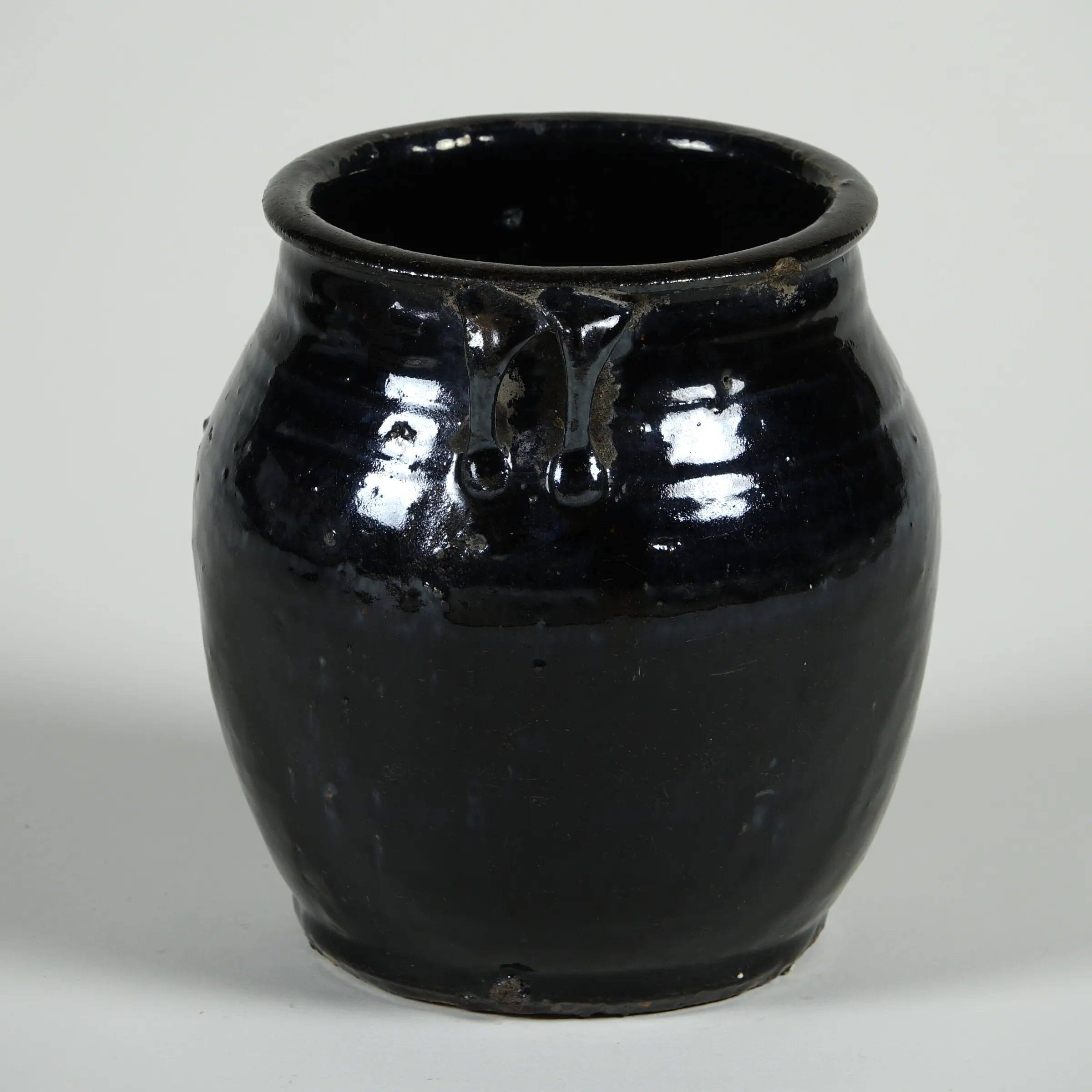 Hú - Pot à confit chinois émaillé noir n°7
