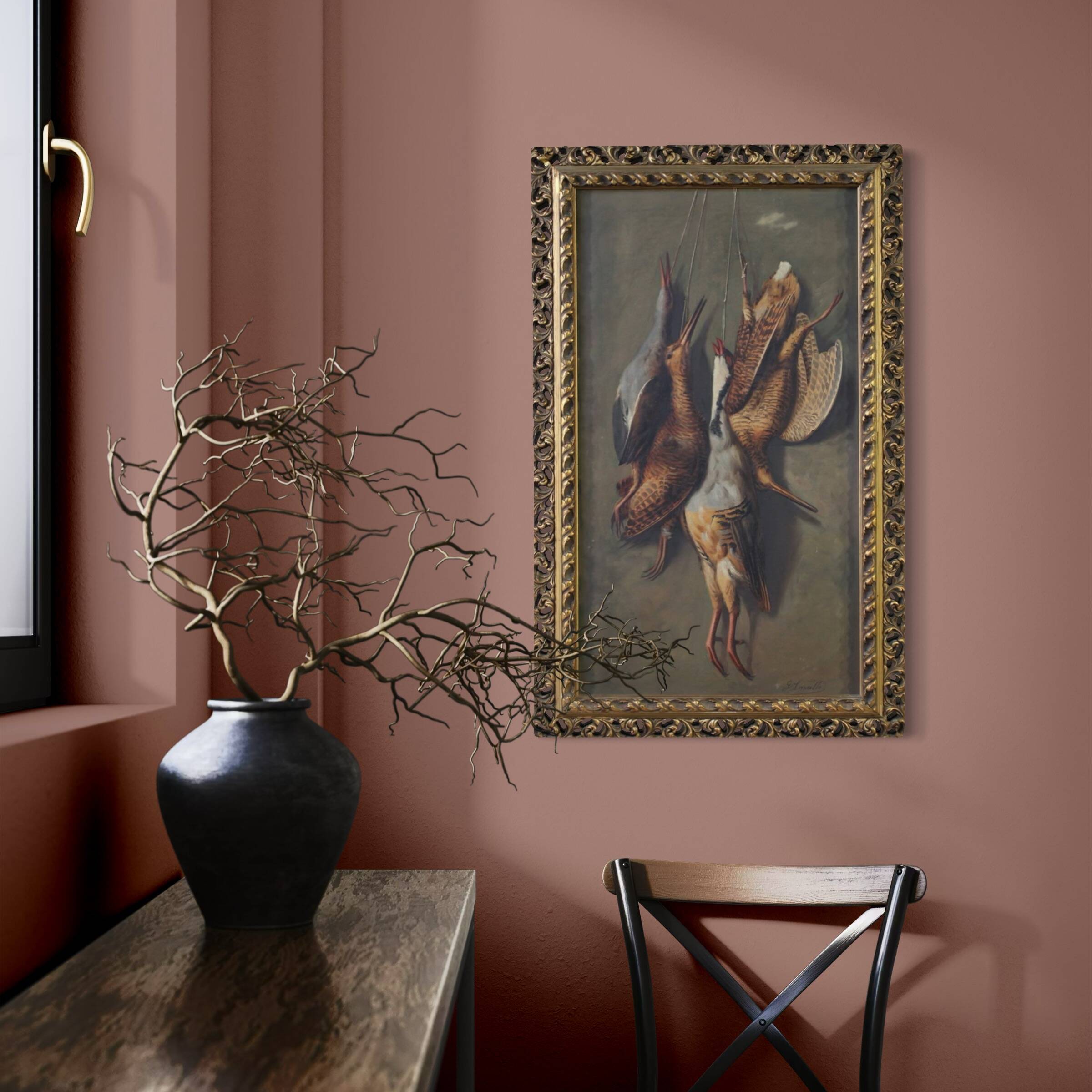 Peinture italienne du XXe siècle, nature morte avec gibier.
