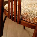 Set of four bentwood TON chairs from the 1970s with floral upholstery