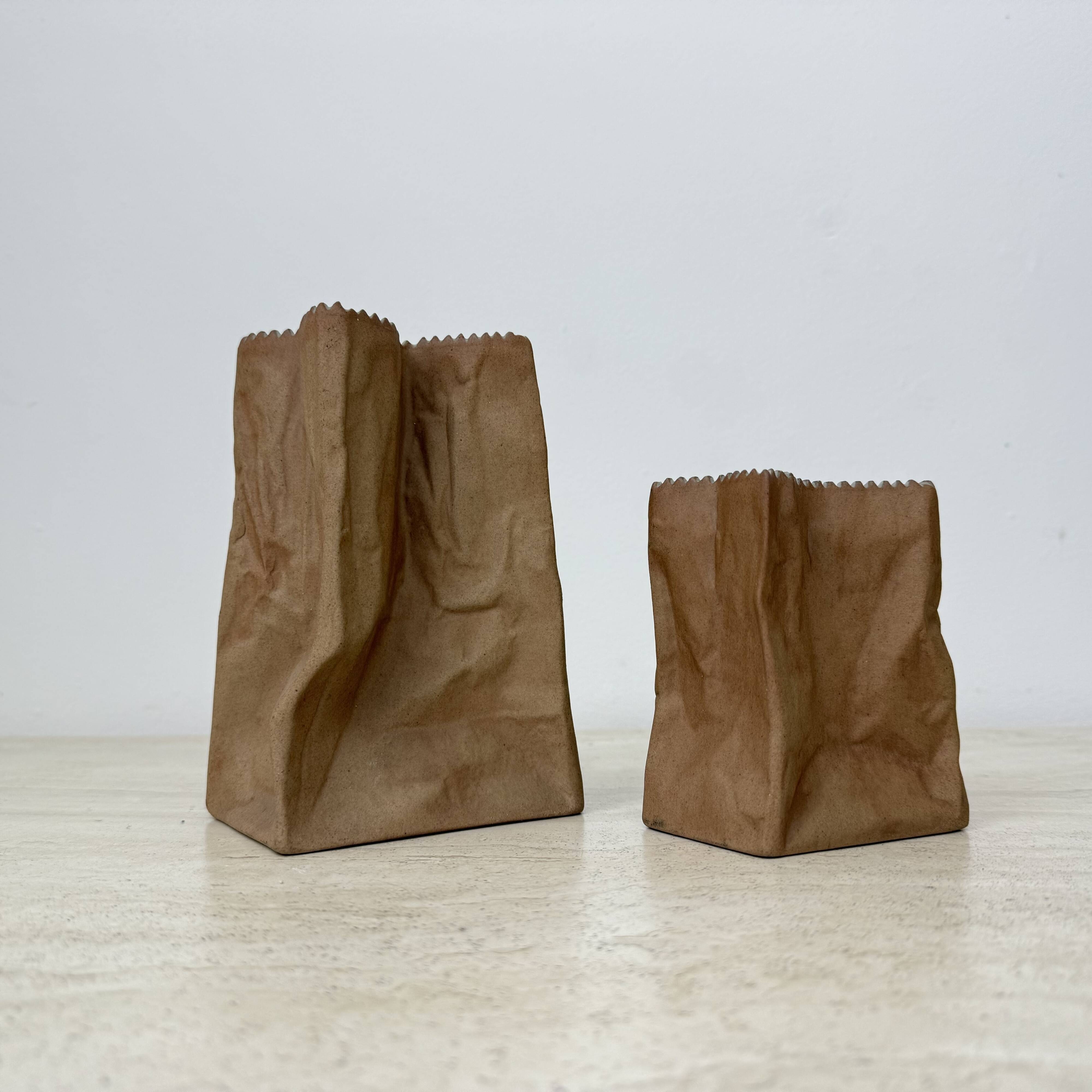 Set of 2 Rosenthal Paper bag vase by Tapio Wirkkala , 1970’s