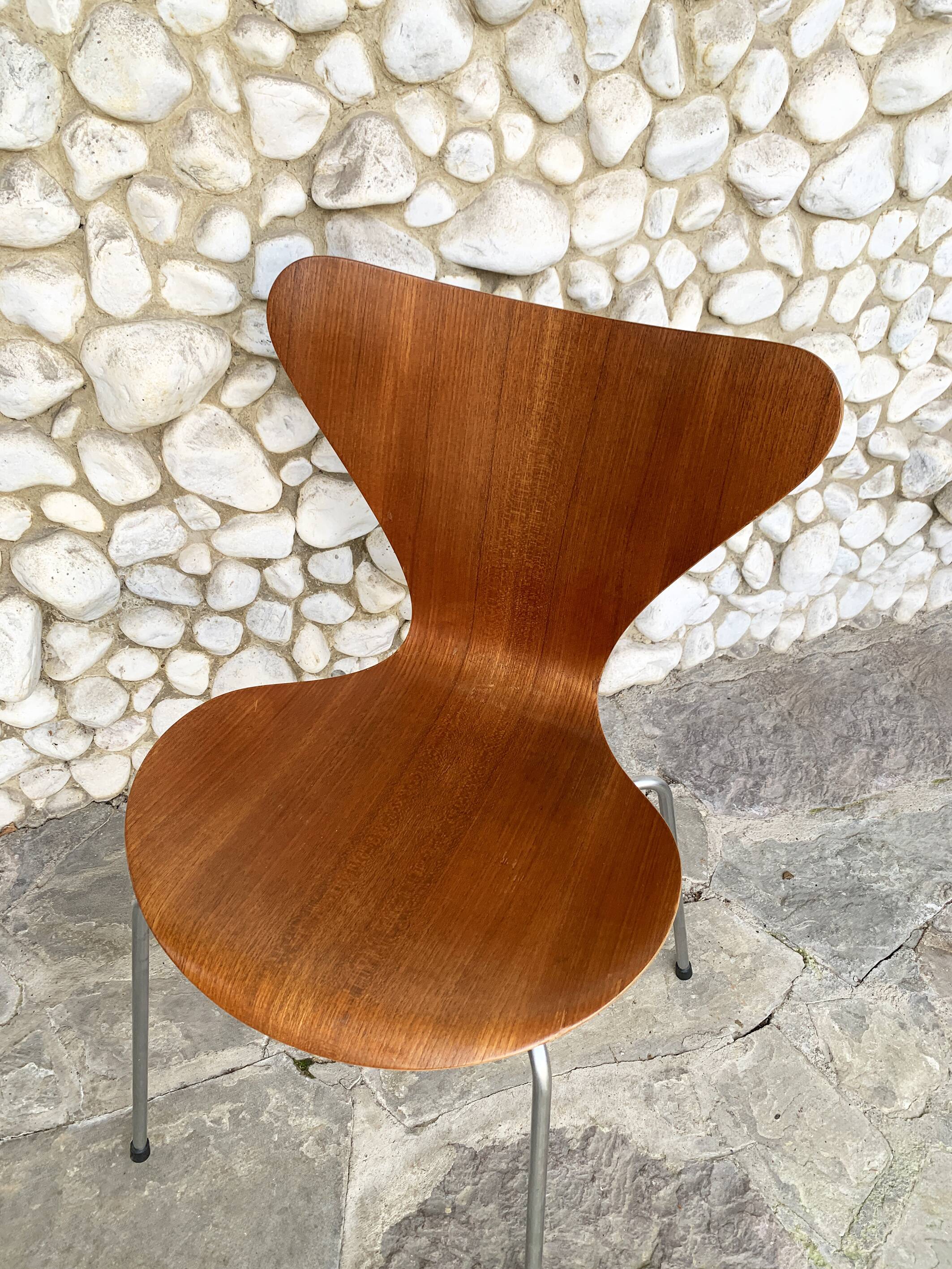 Teak 3107 butterfly chair Arne Jacobsen for Fritz Hansen, Teak 1965