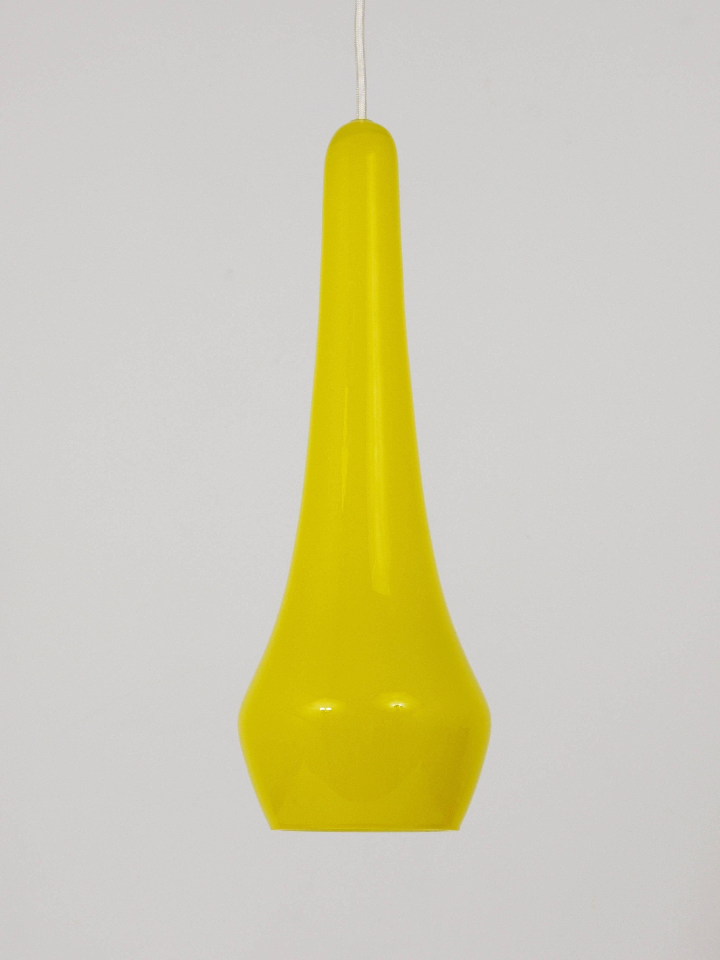 Deux lampes suspendues Mid Century en verre Murano de Gino Vistosi, Italie, années 1950