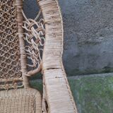 Ensemble de jardin en rotin Peacock banquette  et fauteuil