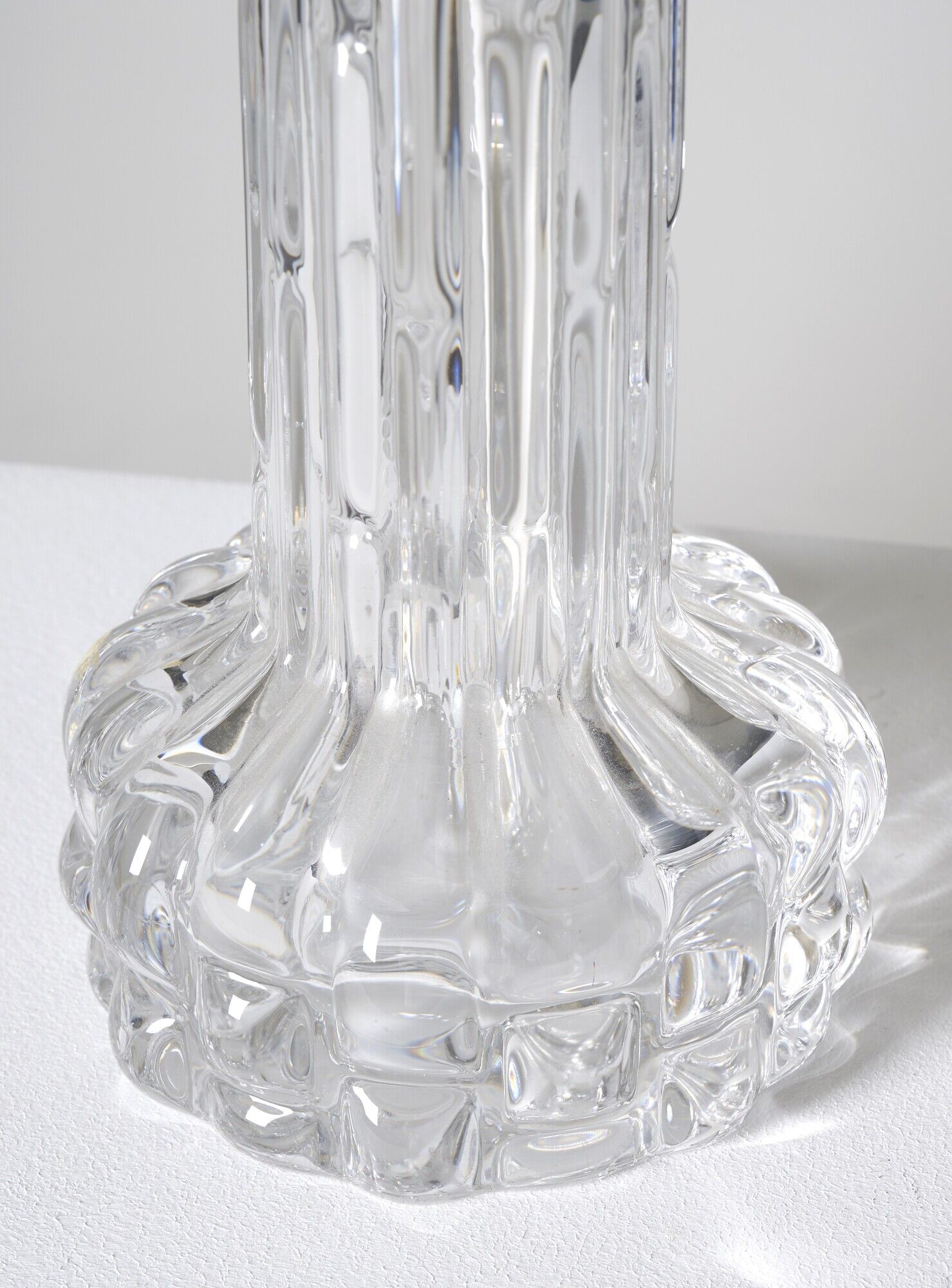 Pair of vintage crystal table lamps by Carl Fagerlund for Orrefors