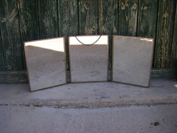 Miroir triptyque de barbier