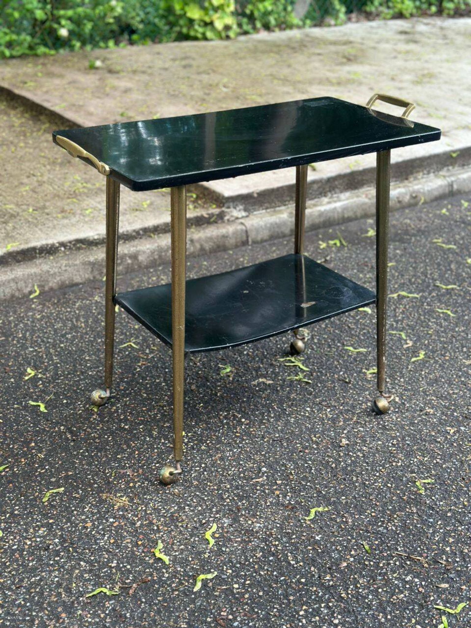 1950s Scandinavian wheeled dessert trolley