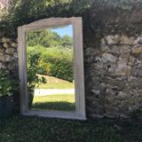 Old white mirror patinated 90x119cm