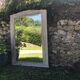 Old white mirror patinated 90x119cm