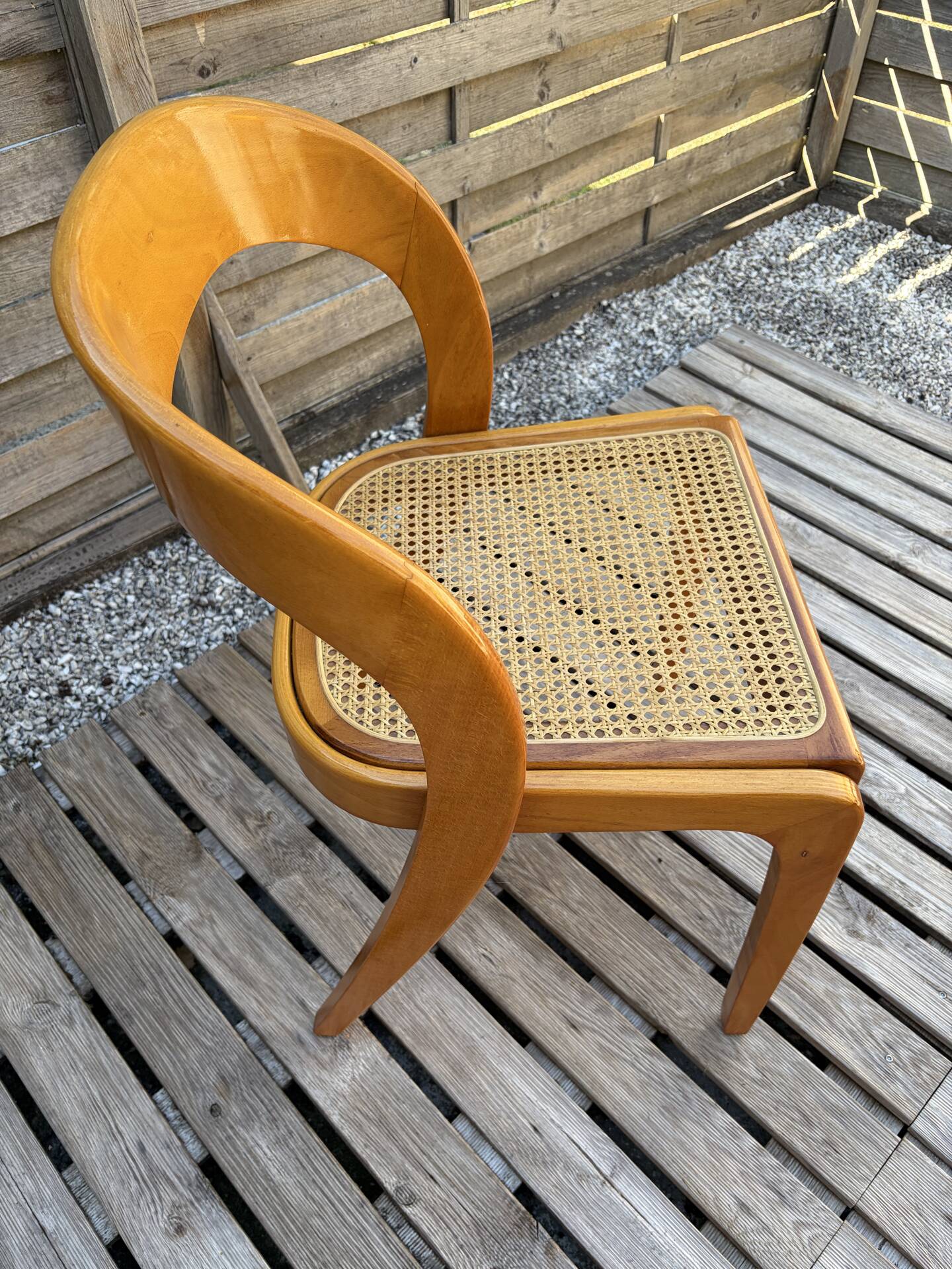 Set of 6 caned chairs by Baumann, gondola model.