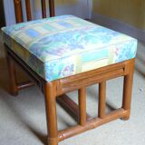 Dressing table and its bamboo and rattan seat Roche Bobois Maugrion vintage 1970-80