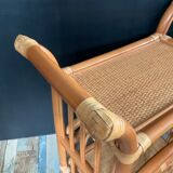 Vintage rattan side table from the 70s