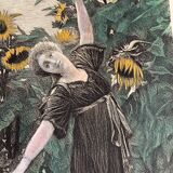 Laurence Alma Tadema etching: Sunflowers