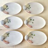 Vintage Italian majolica plates, seafood plates.