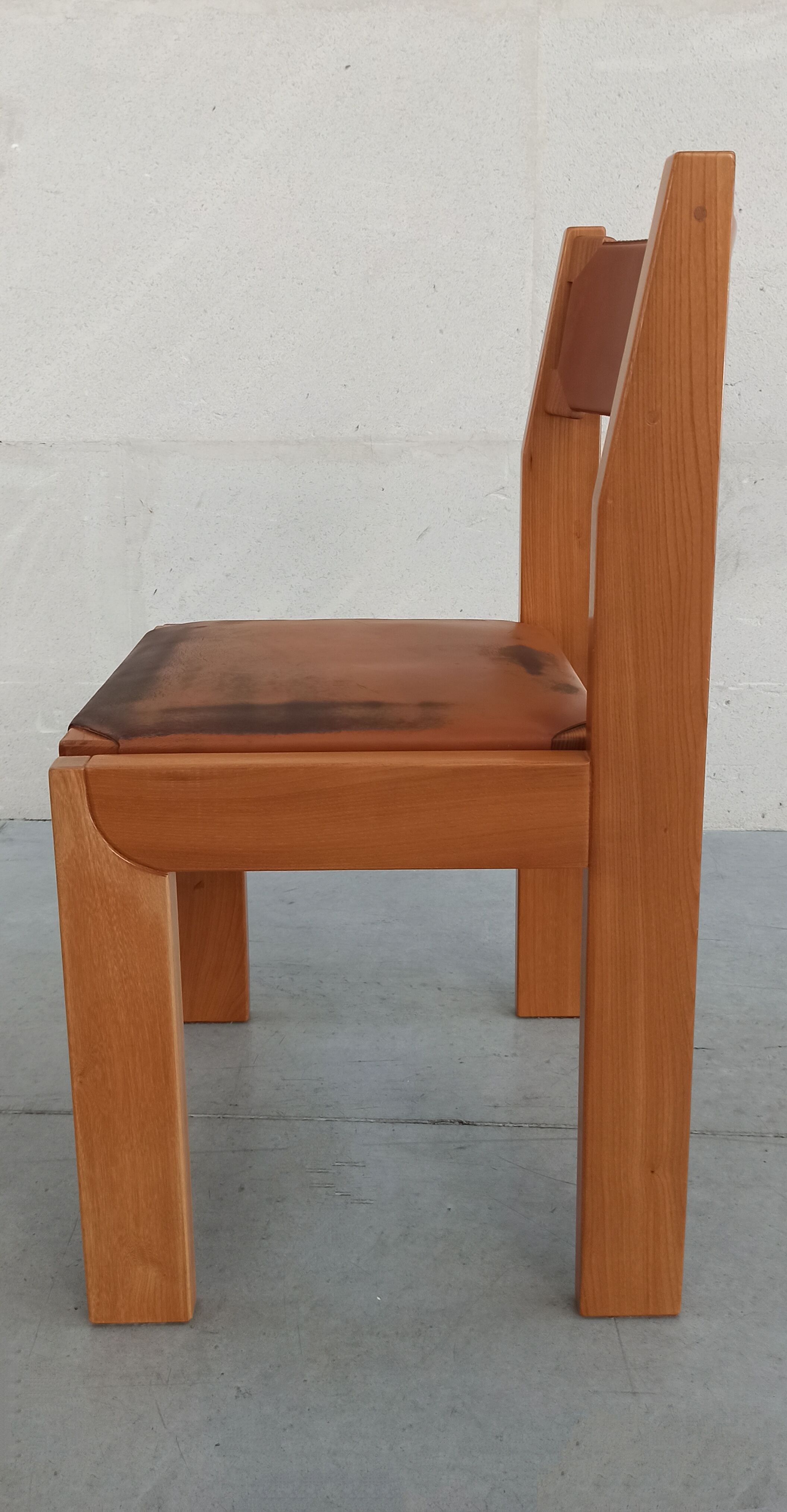 Elm and leather chairs, 80