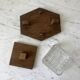 small art deco box in wood and molded glass from the 1930s