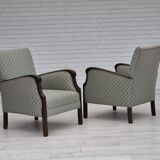 1950s, Danish vintage lounge chair, reupholstered, blend wool fabric.