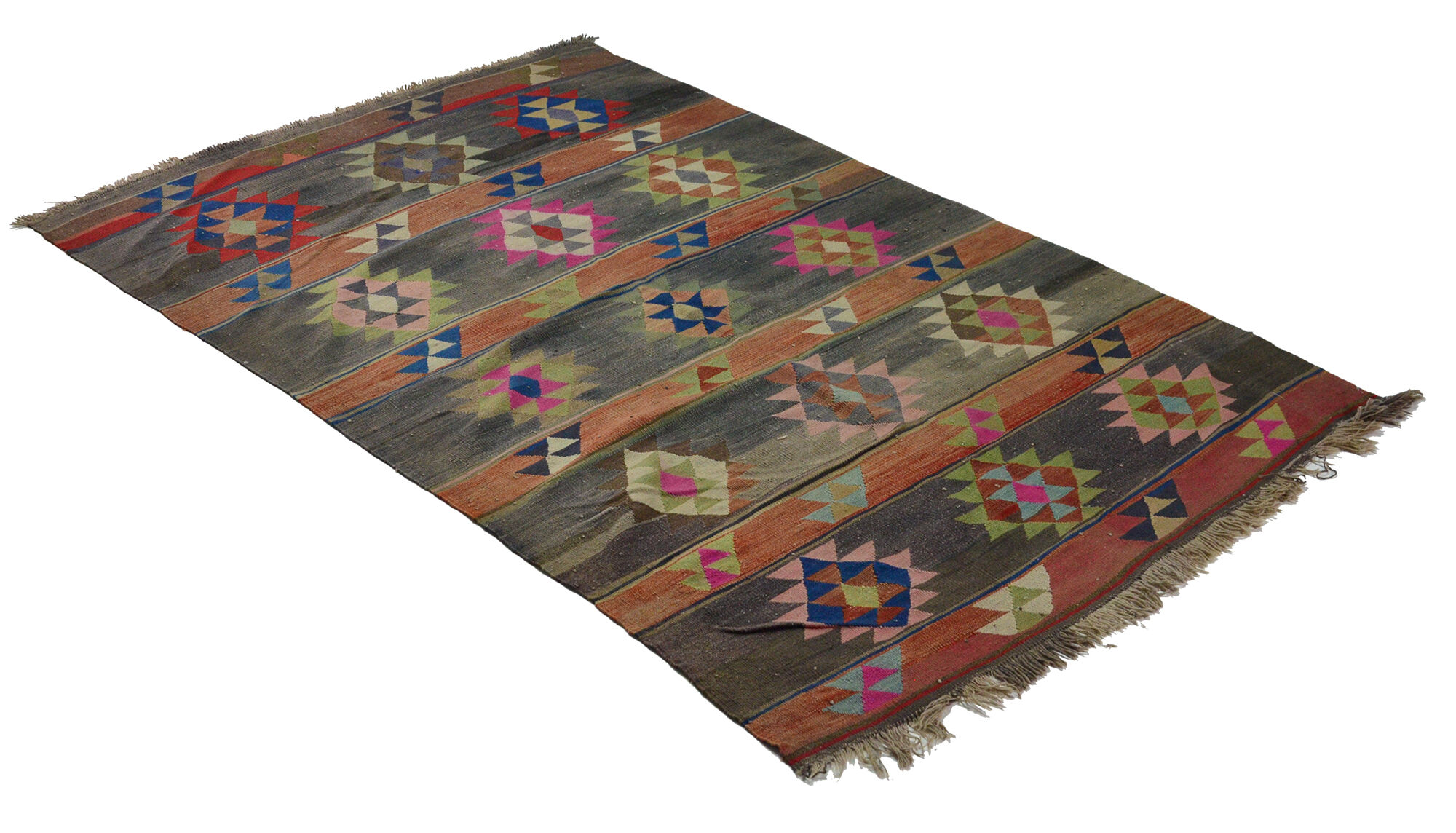 Anatolian handmade kilim rug 266 cm x 166 cm