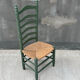 Chaise basse d’appoint vintage à haut dossier et assise tressée