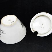 Art Nouveau sugar bowl, cream ceramics, Ćmielów, Poland, 1960s
