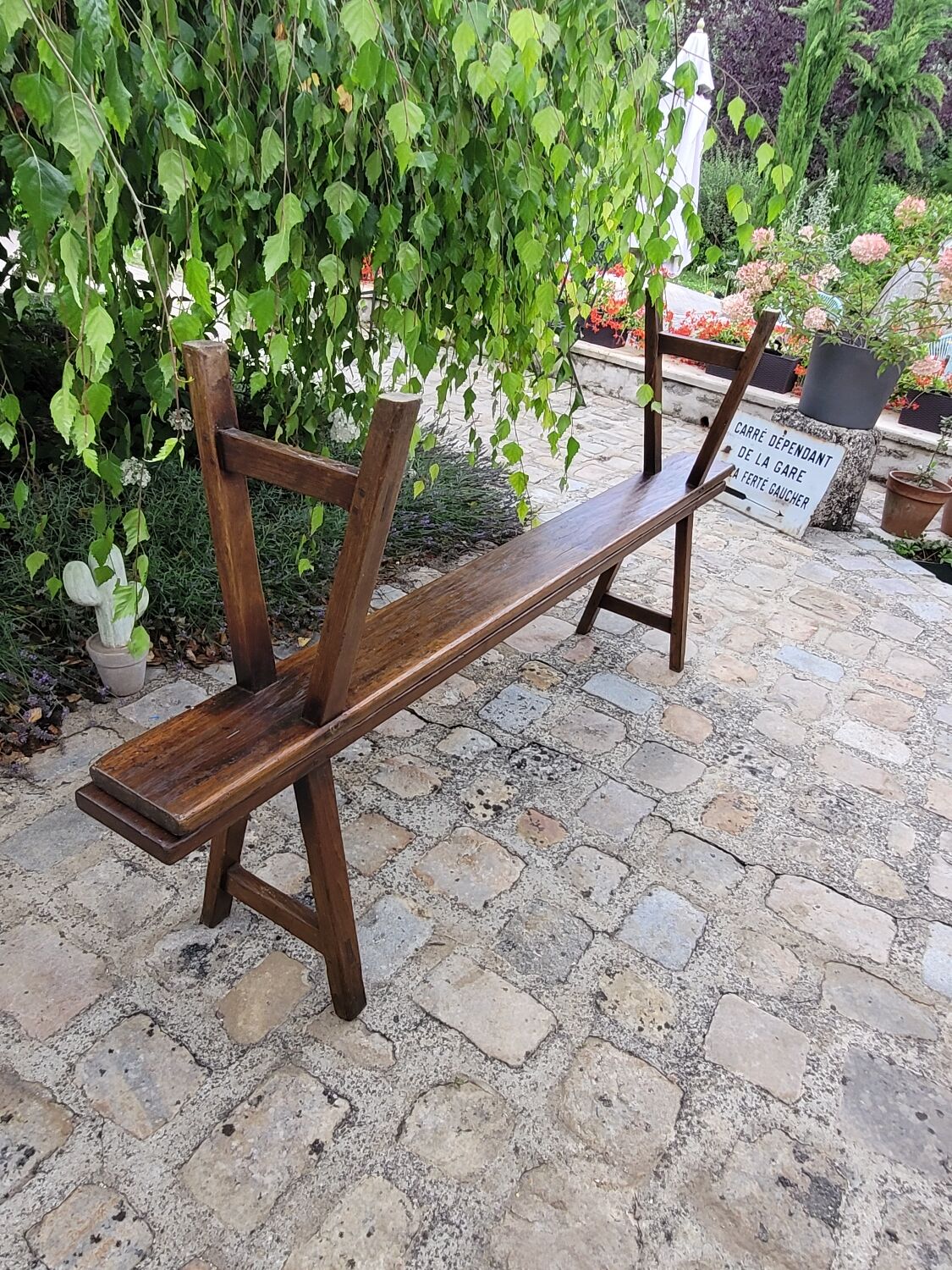 Pair of solid oak benches