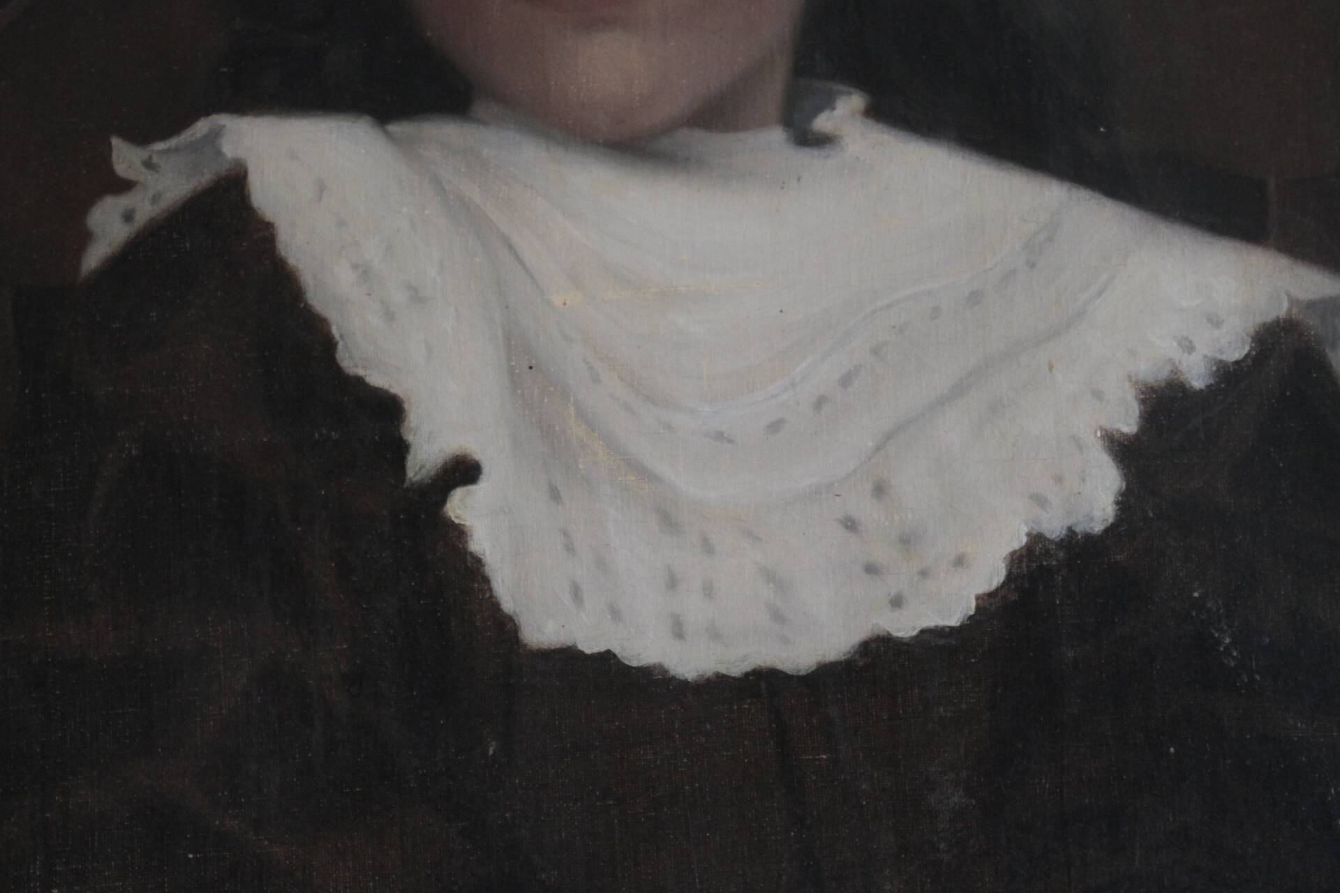 Tableau HST portrait of a child signed F. Badin 1901