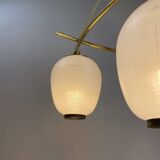 Vintage chandelier, brass, glass, 1958, Doria G 74/61