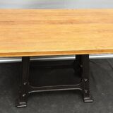 Industrial table cast iron base up to 6 guests