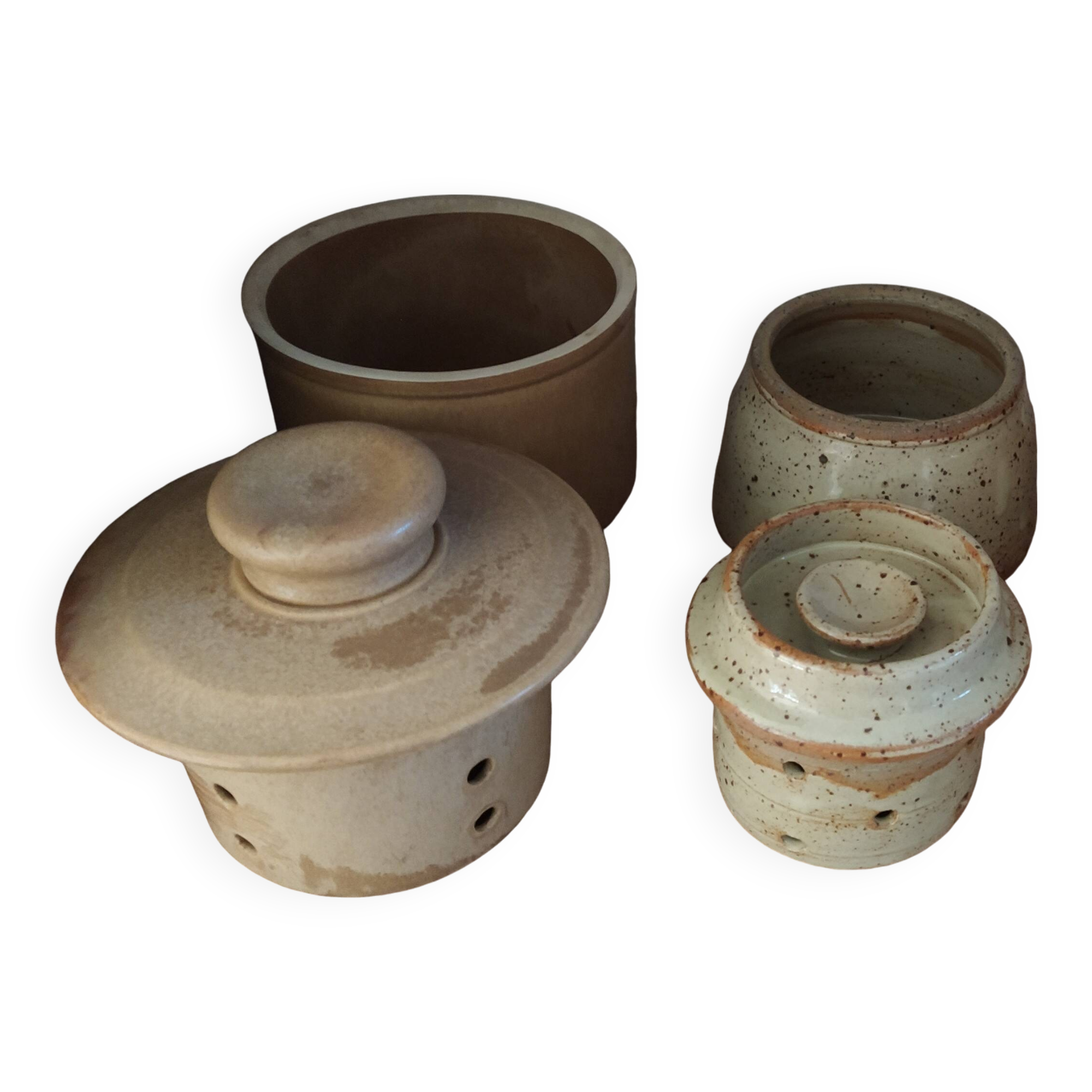 Set of 2 vintage water butter dishes.