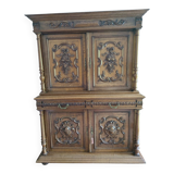 Armoire 2 corps style Henry 2 en noyer