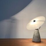 Vintage Postmodern Eno table lamp in glass and terrazzo from Ikea, 1990s.