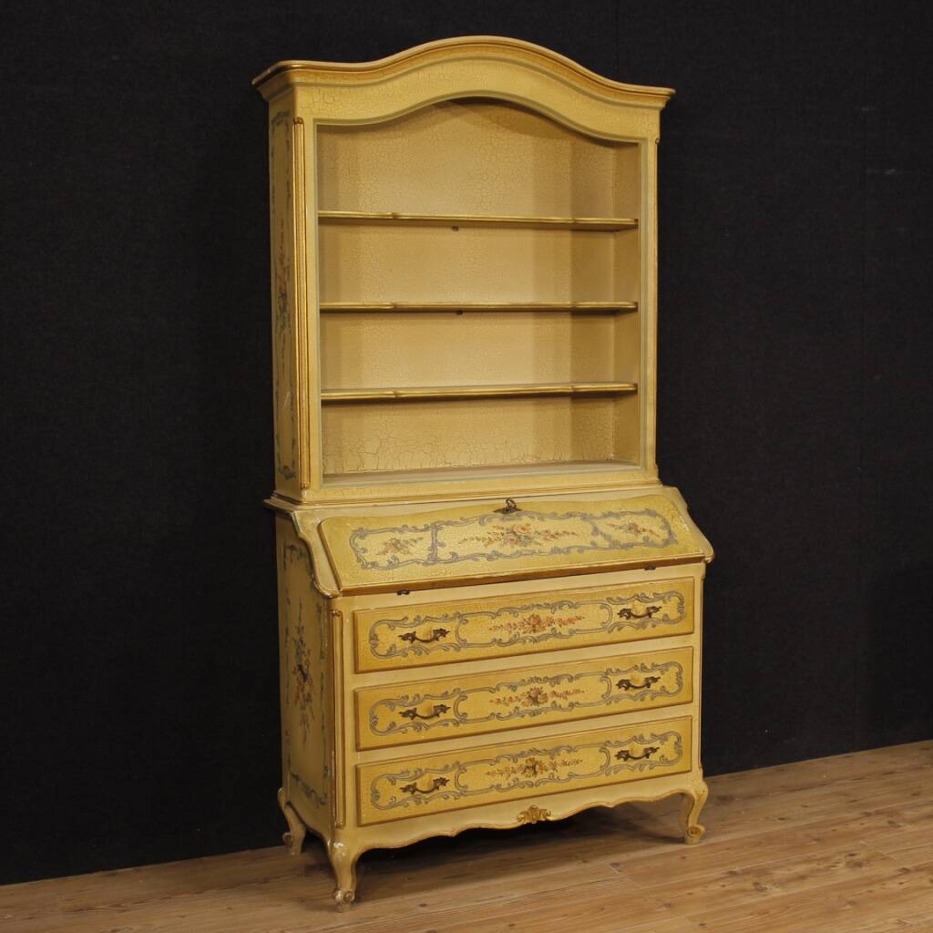 Trumeau vénitien en bois laqué et doré du XXe siècle