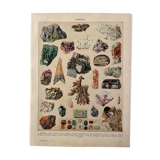 Lithography engraving on minerals and mines from 1928