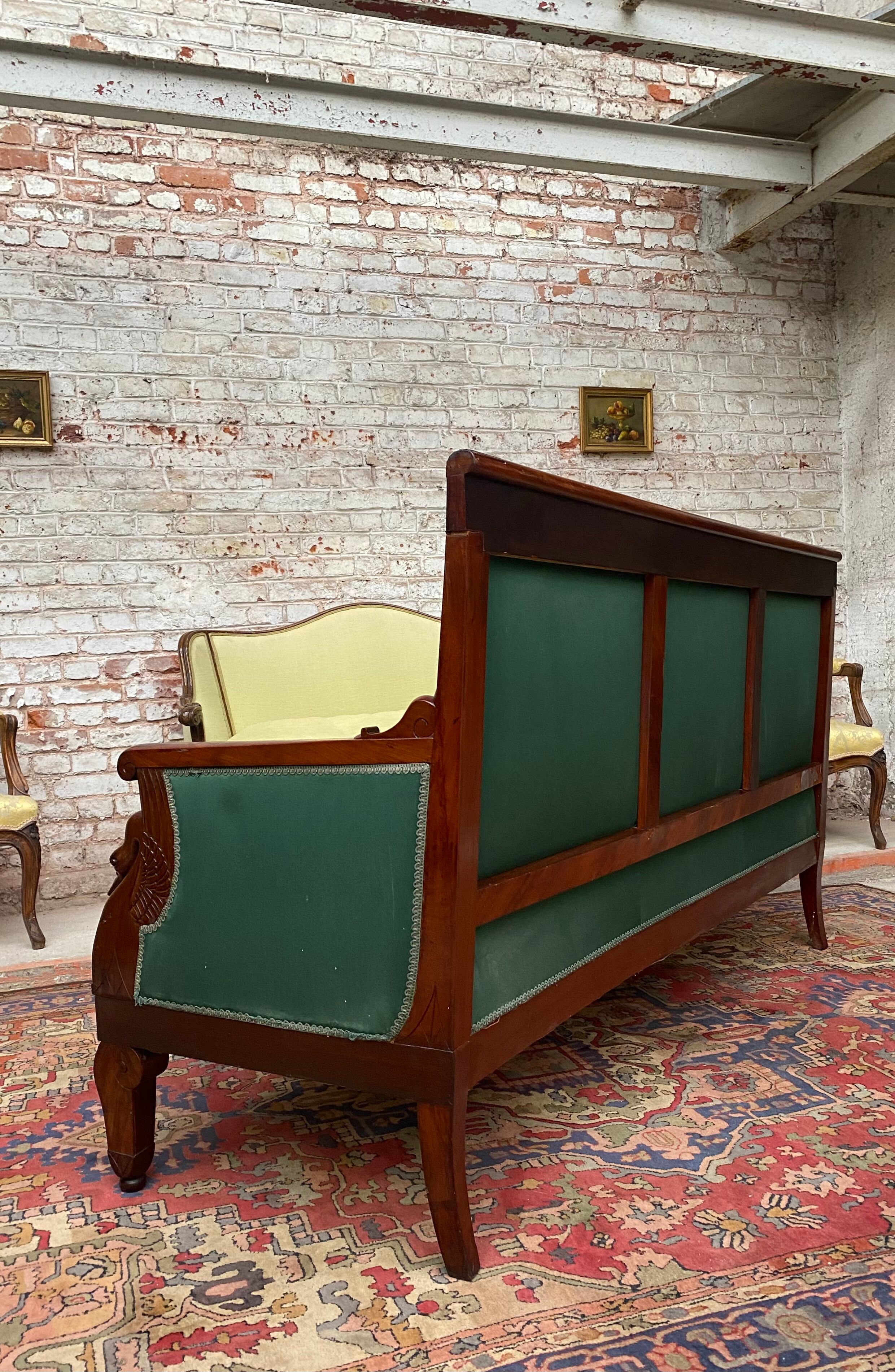 Mahogany bench in empire style xix th century