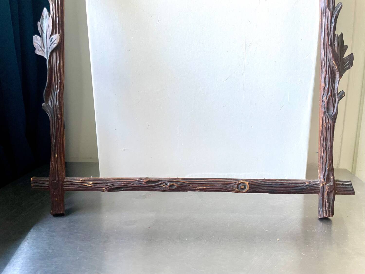 Antique Frame carved wood measurements 49 cm x 39 cm