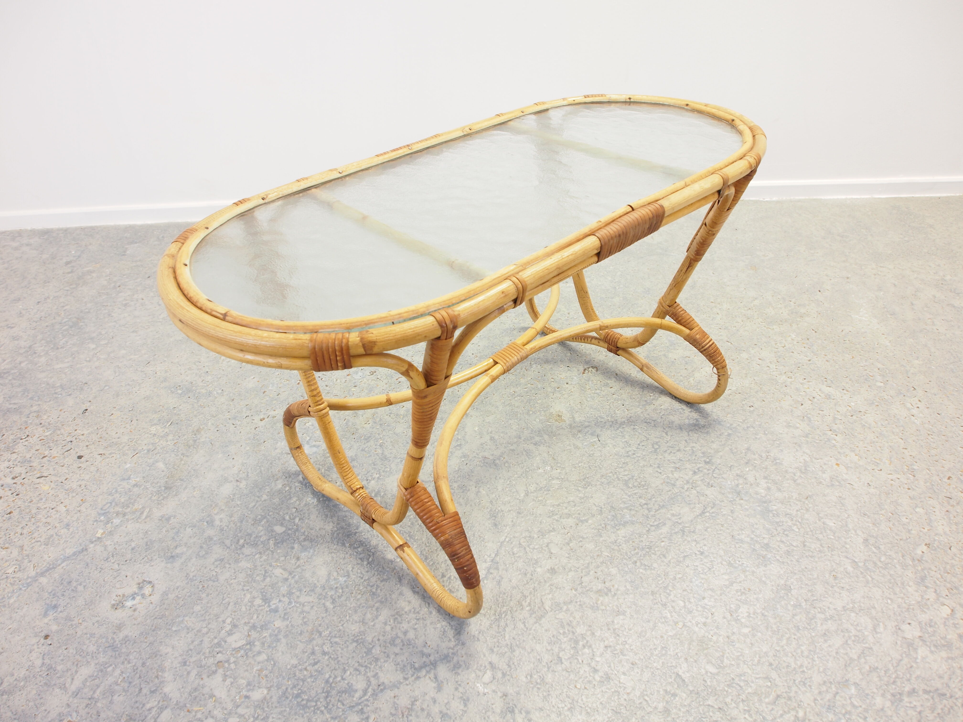 Vintage mid century rattan lounge set by Dirk Sliedregt for Rohe