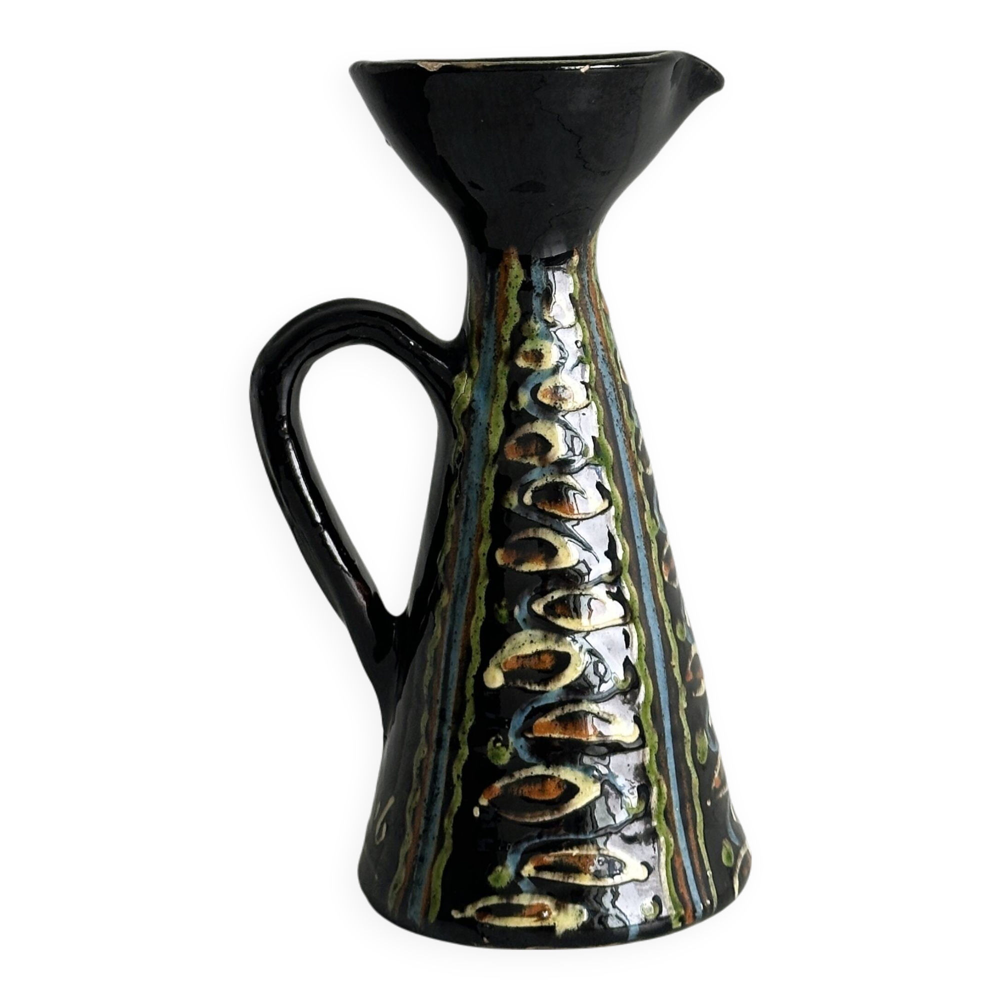 Pitcher, hand painted ceramic decorative pottery