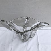 Vase ancien forme coupe verre moule transparent design vintage