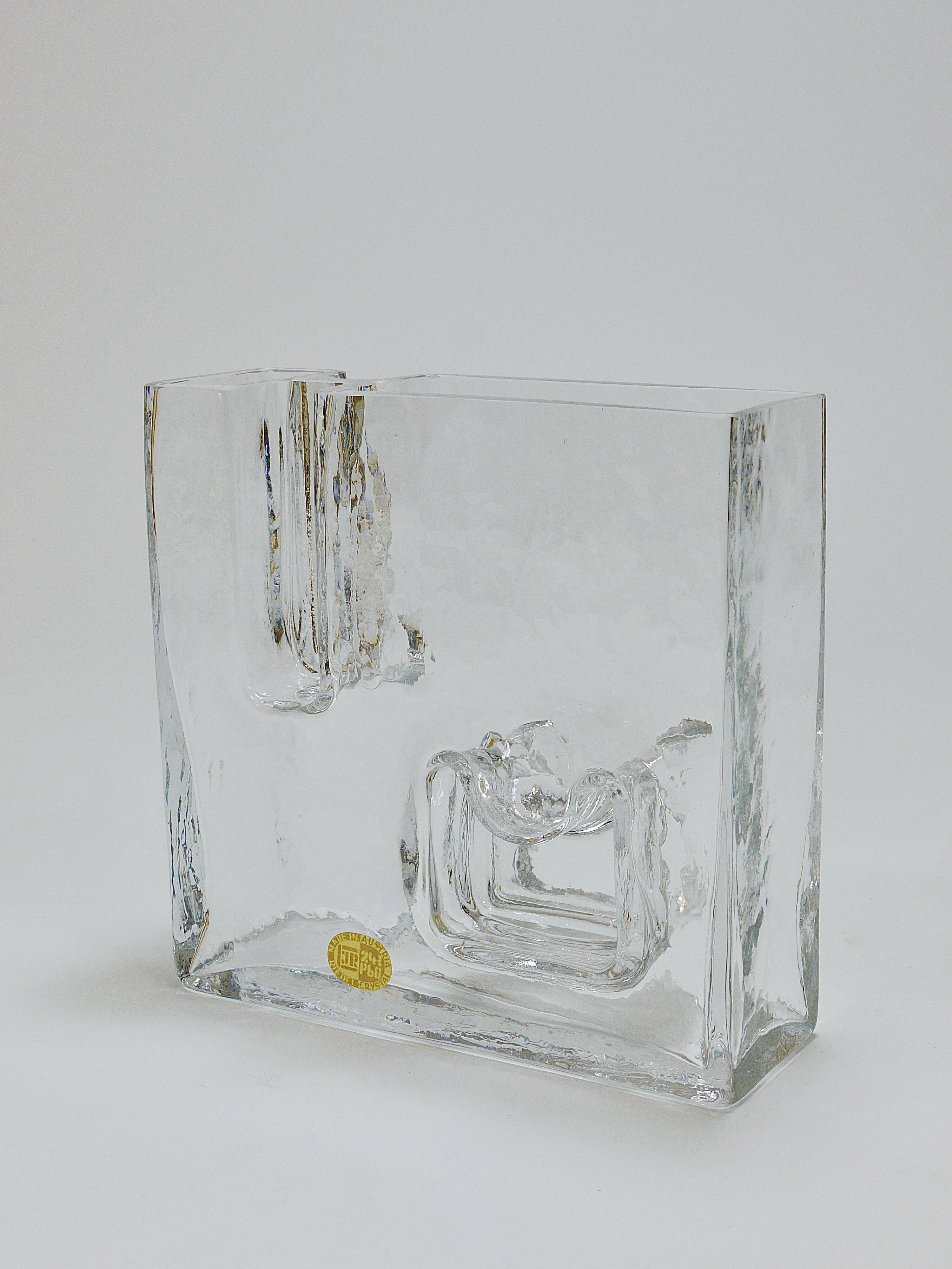 Ice Op Art glass vase by Claus Josef Riedel, Austria, 1970s