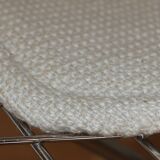 4 chrome Bertoia chairs with cushion