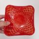 Red bullicante Murano glass catchall signed