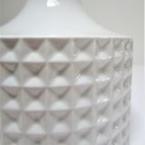 White porcelain lamp foot design geometric decoration 70s