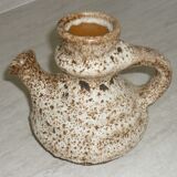 Ceramic pitcher fat lava greige and brown