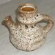 Ceramic pitcher fat lava greige and brown