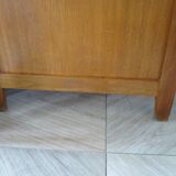 Vintage modernist desk - 5 drawers - shelf - 1950s - closure mechanism